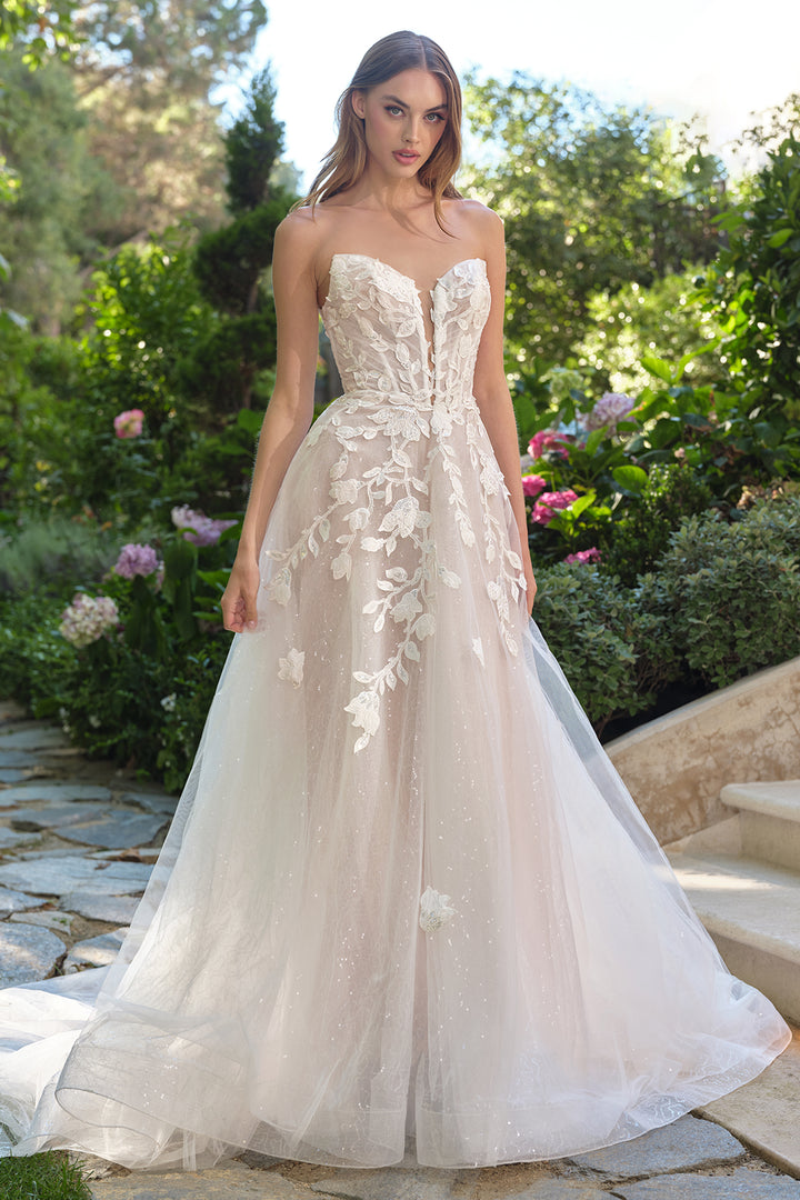 Applique Strapless Bridal Gown by Ladivine WL070