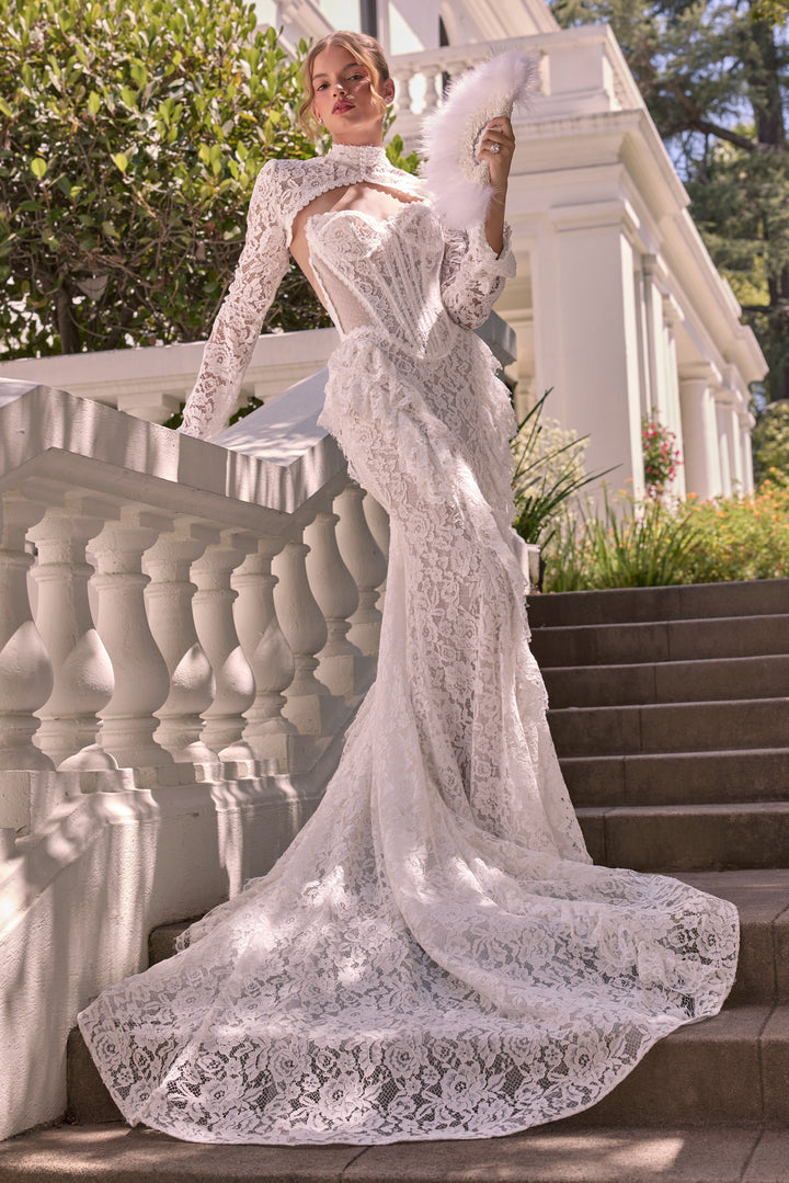Strapless Bolero Bridal Mermaid Dress by Ladivine WL074
