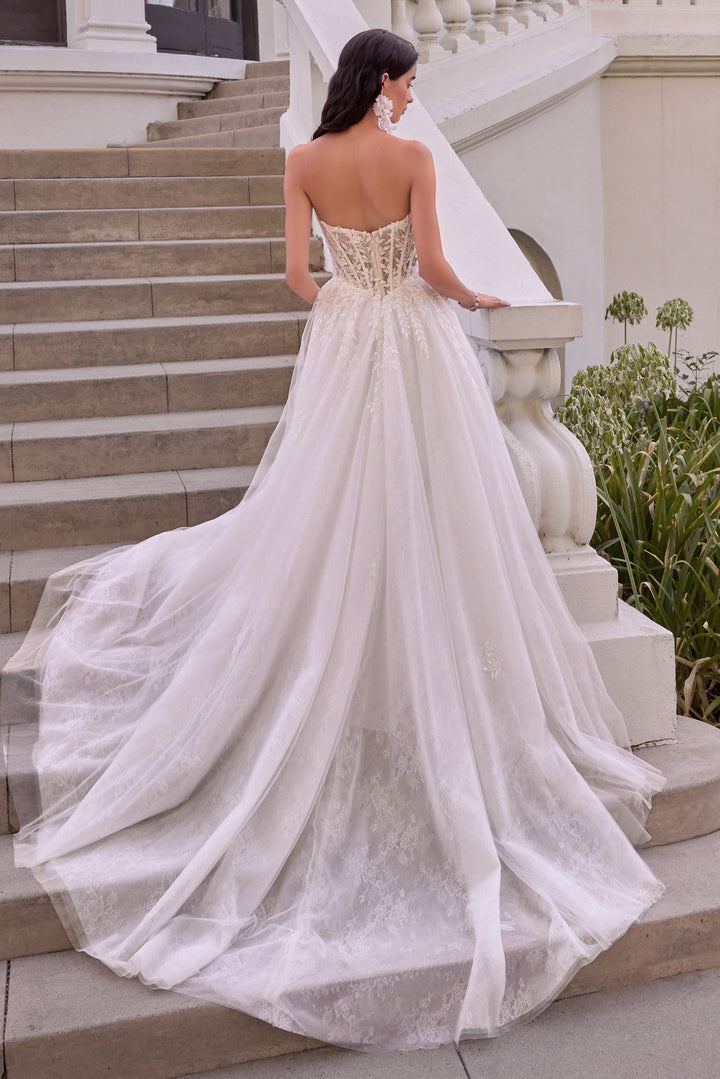 White Applique Sweetheart Gown by Ladivine WL075