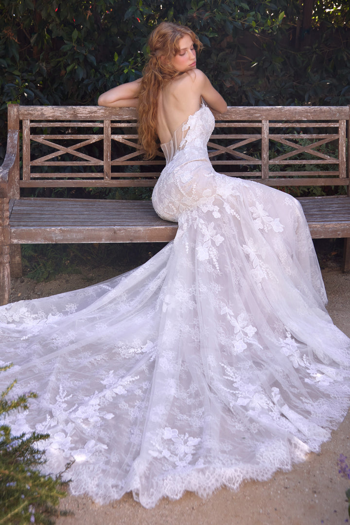 Lace Halter Bridal Mermaid Dress by Ladivine WL077