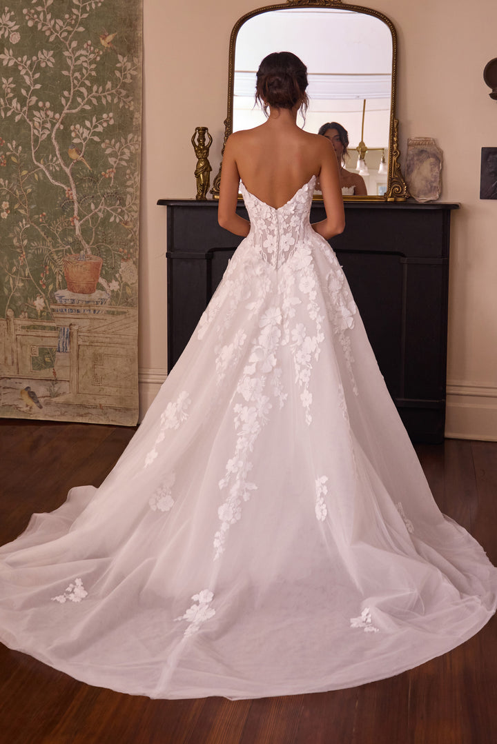 Applique Strapless Bridal Gown by Ladivine WL078