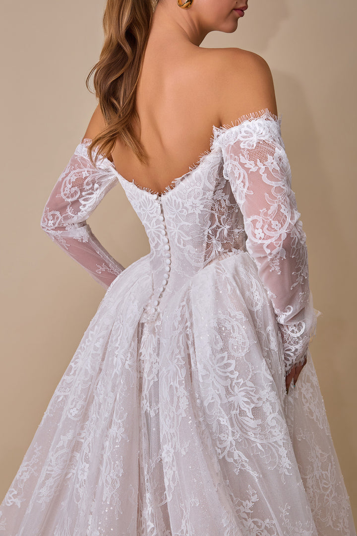 Lace Long Sleeve Bridal Gown by Ladivine WL079