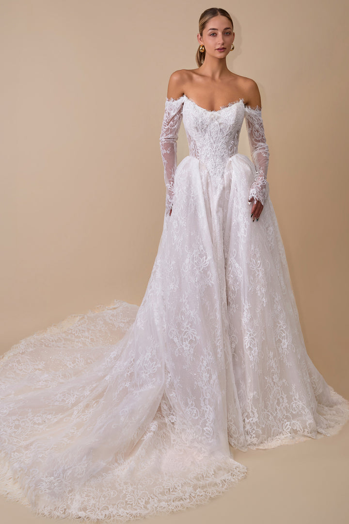 Lace Long Sleeve Bridal Gown by Ladivine WL079