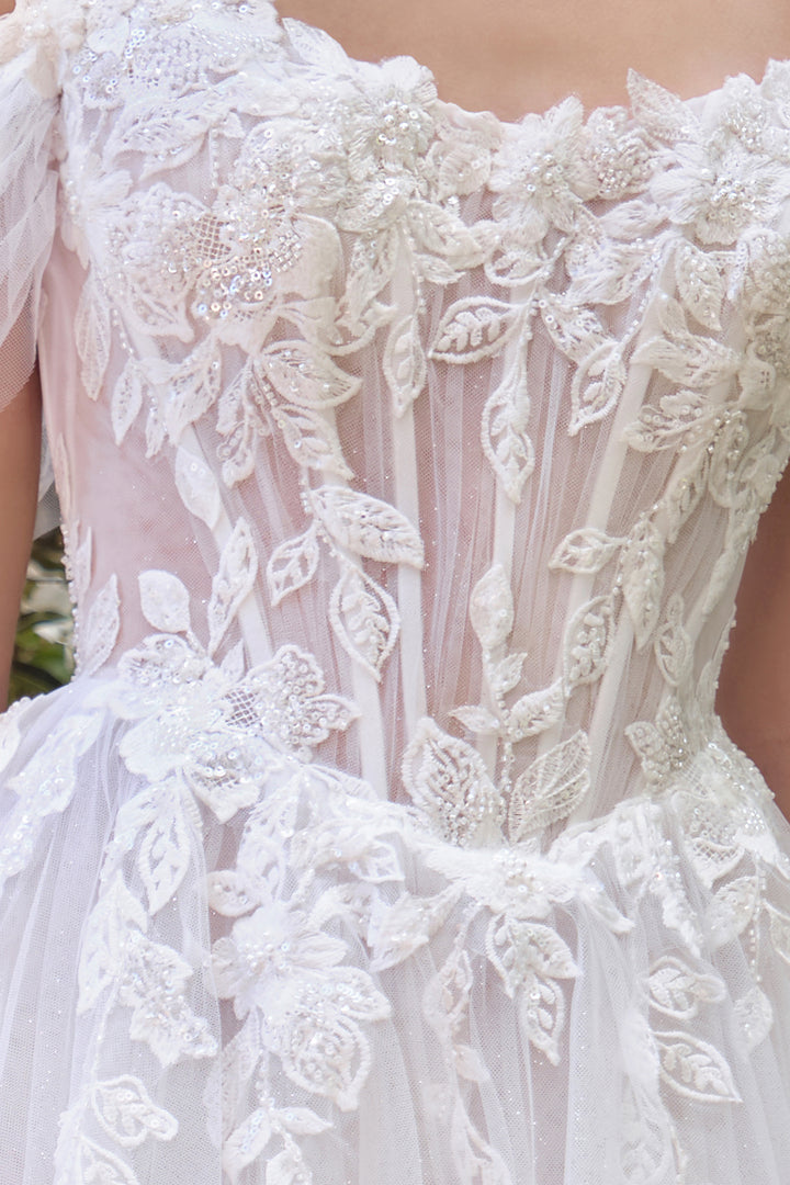 Applique Off Shoulder Bridal Gown by Ladivine WL089
