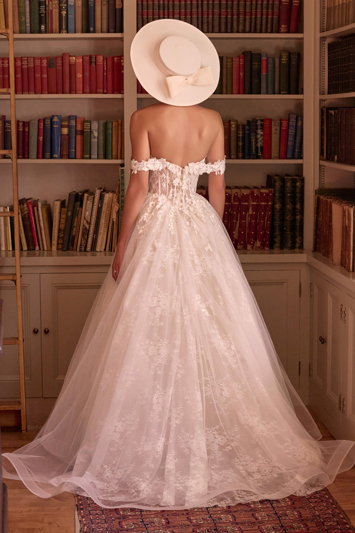 3D Floral Off Shoulder Bridal Gown by Ladivine WL093