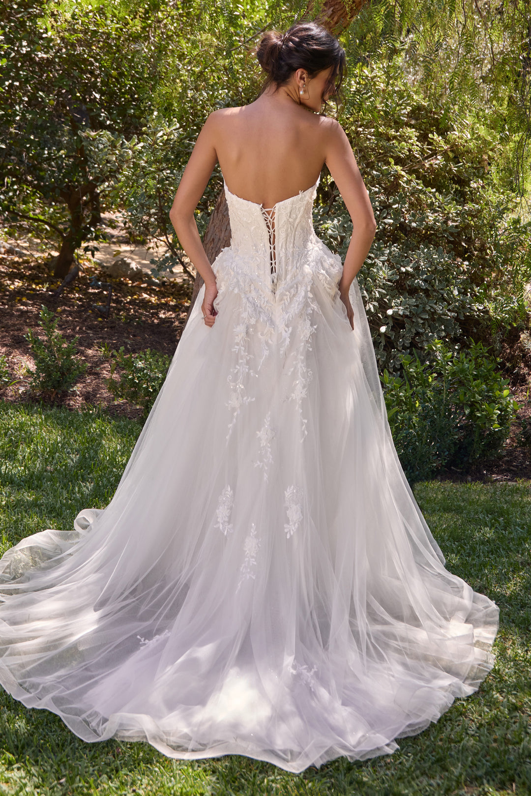 3D Floral Strapless Bridal Gown by Ladivine WL094