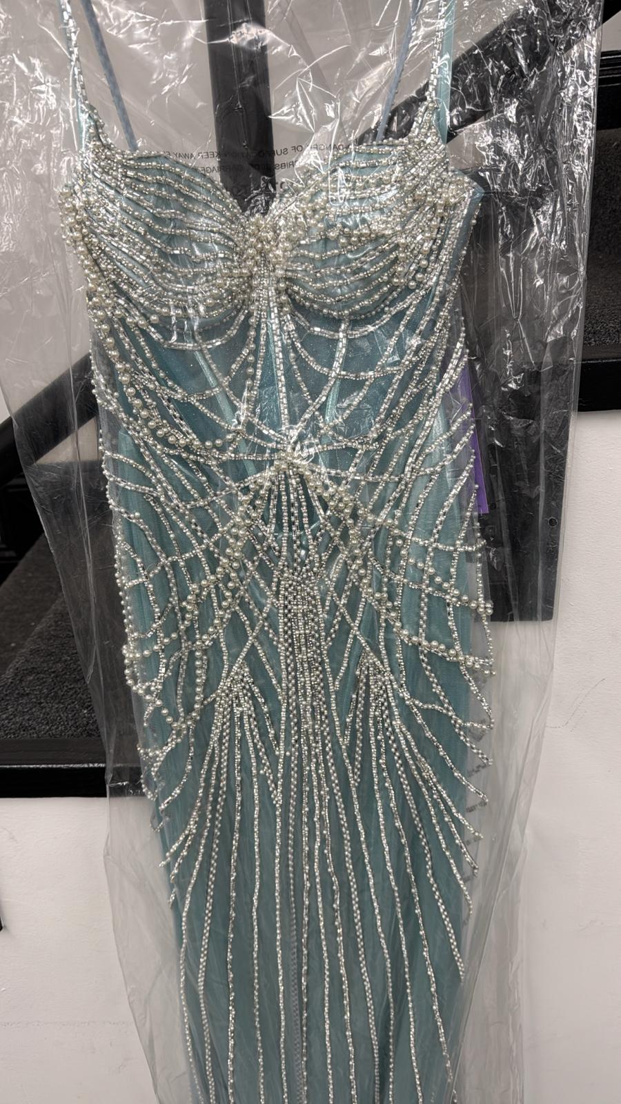 Pearl Beaded Sleeveless Gown by Ladivine CD764
