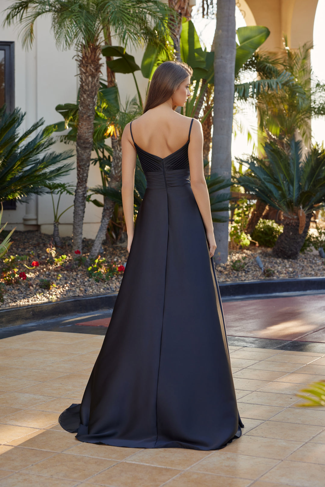 Satin Sleeveless A-line Gown by Nox Anabel Y1808