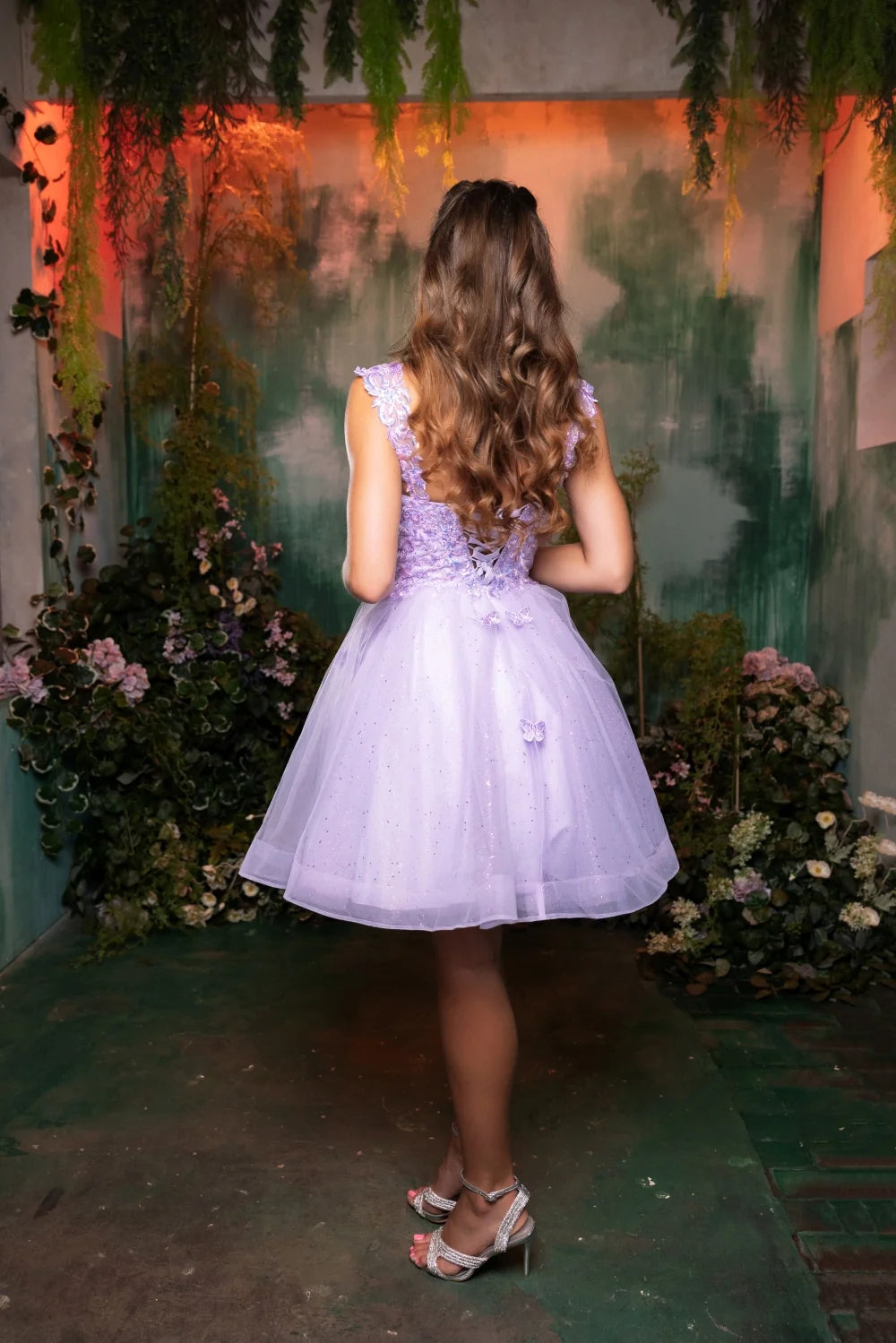 3D Butterfly Short Off Shoulder Dress by May Queen MQ2105