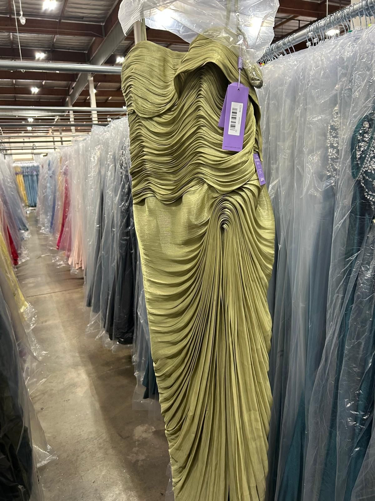 Chiffon Off Shoulder Slit Gown by Ladivine CD416 – ABC Fashion