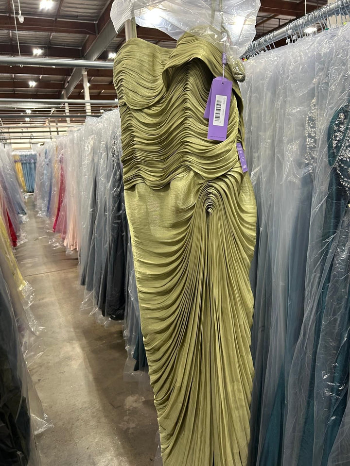 Chiffon Off Shoulder Slit Gown by Ladivine CD416