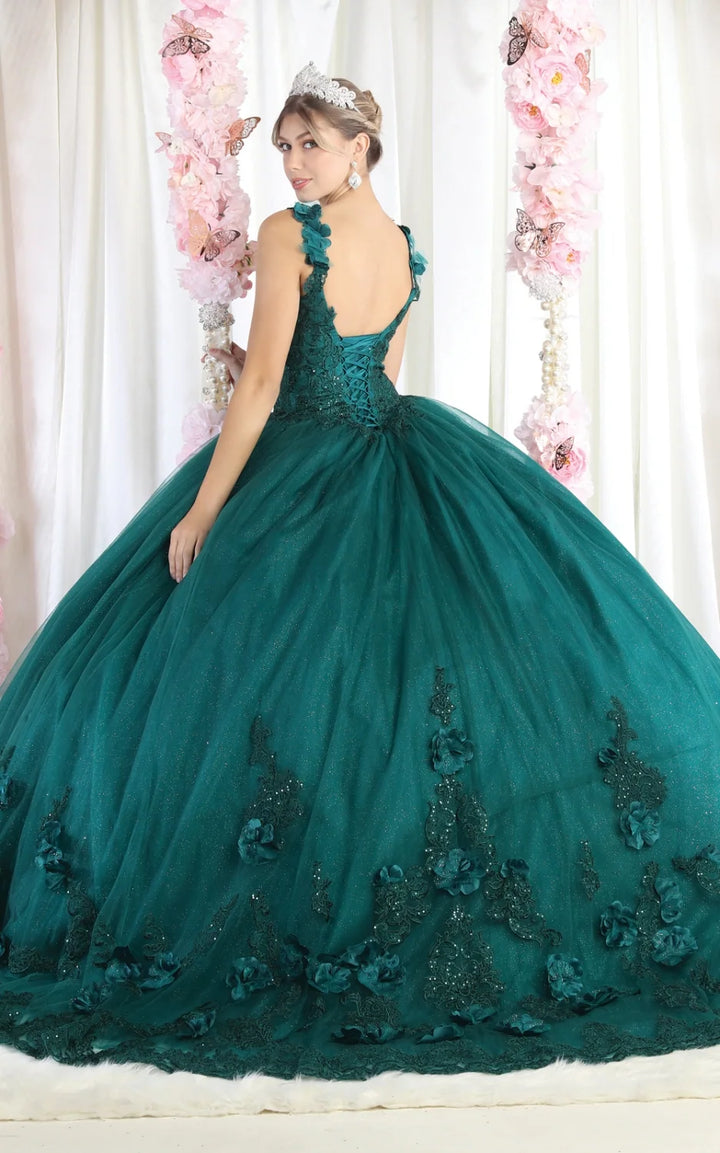 3D Floral Sleeveless Ball Gown by May Queen LK180