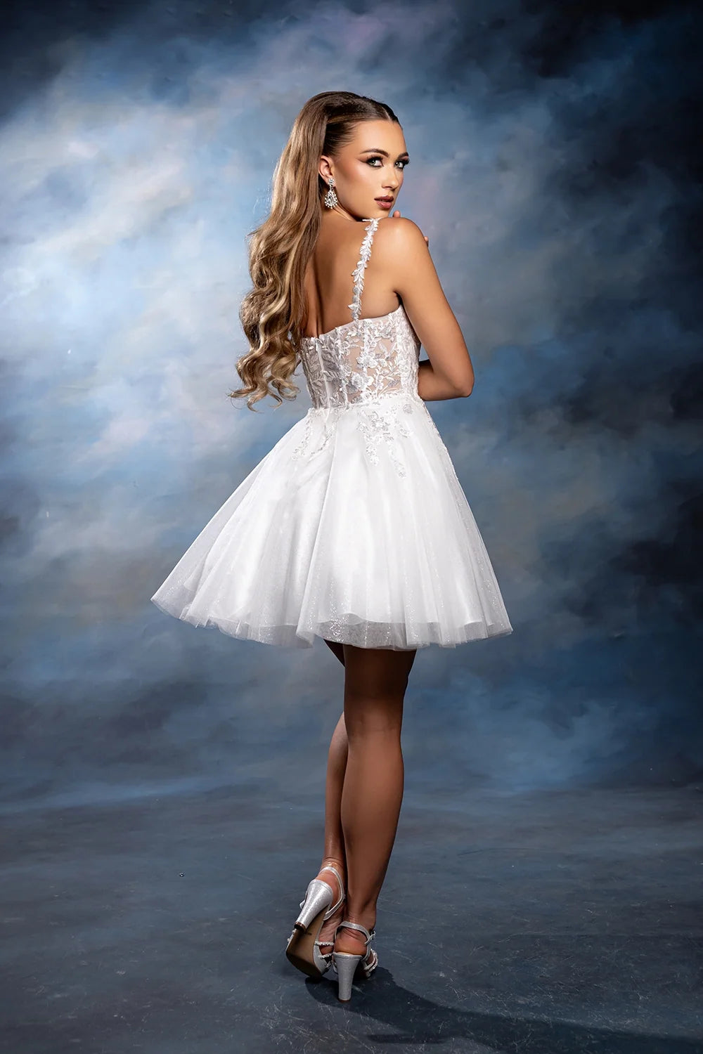 Applique Short Sleeveless Dress by May Queen MQ2246