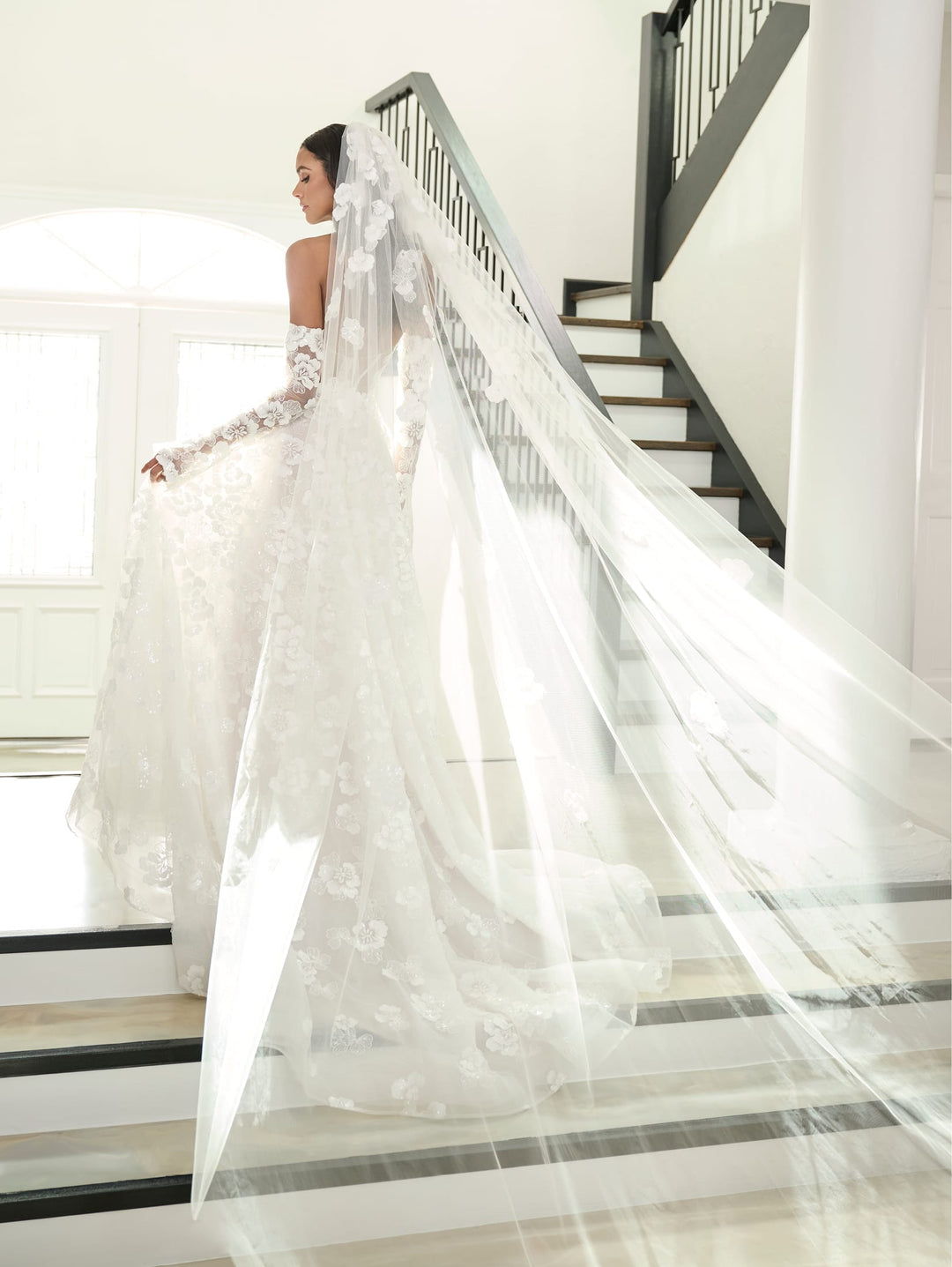 Allover Lace A-line Bridal Slit Gown by Adrianna Papell 31297