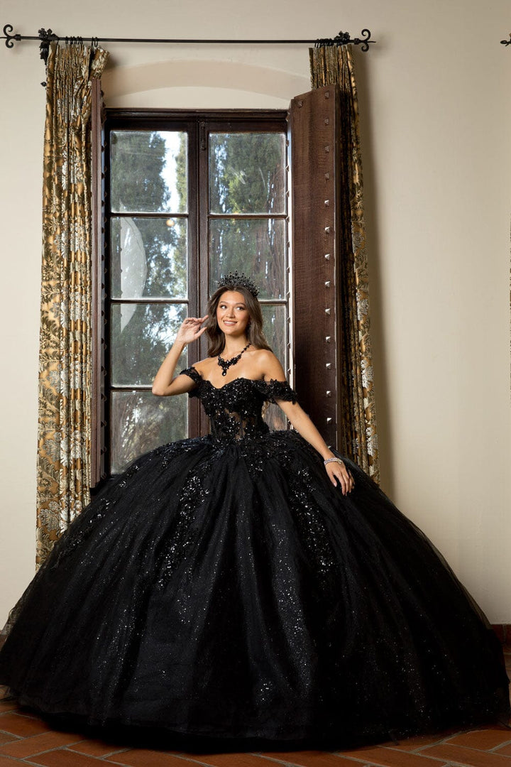 Applique Corset Ball Gown by Petite Adele PQ1070