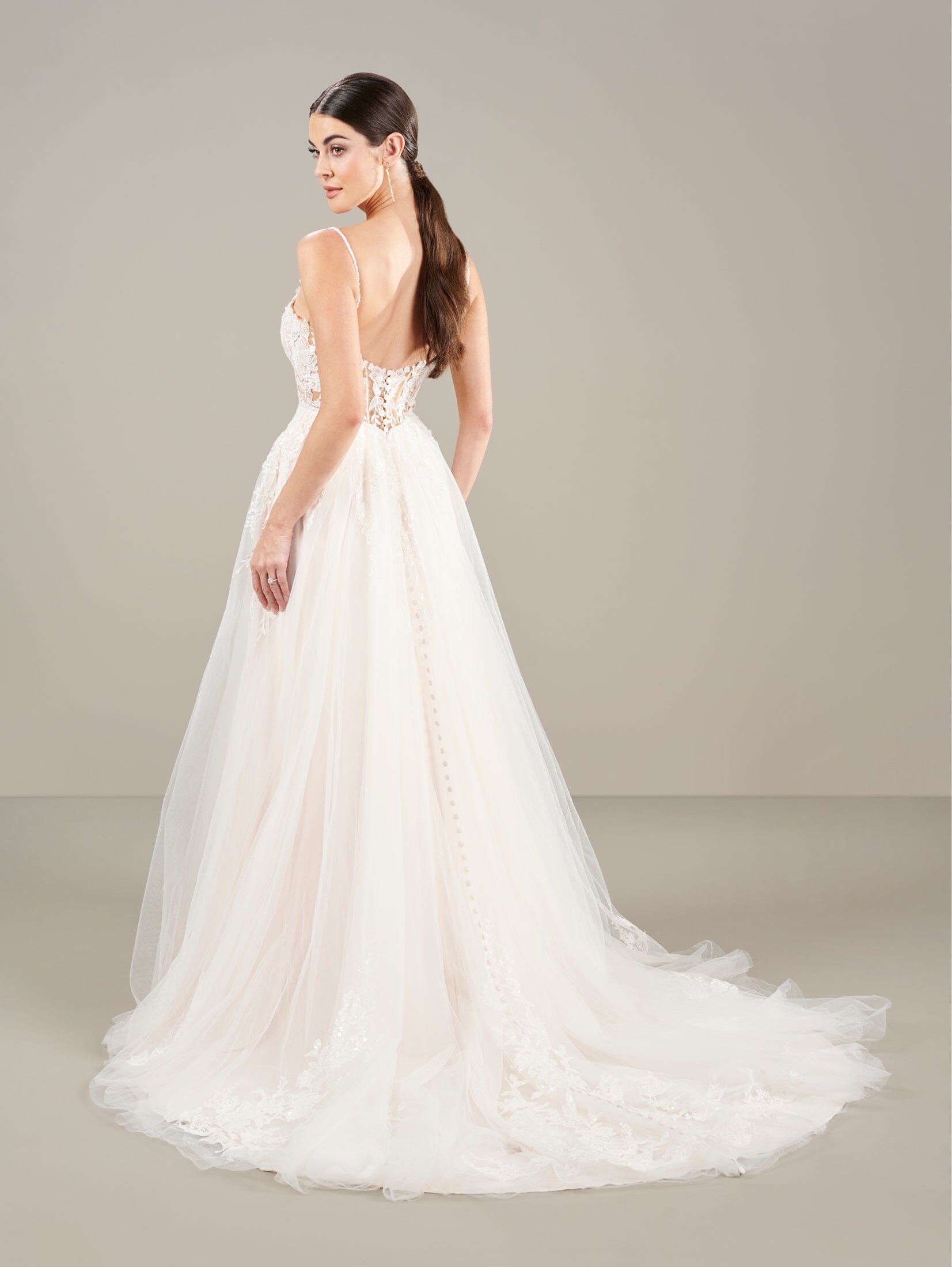 Applique Corset Slit Bridal Gown by Adrianna Papell 31279 – ABC