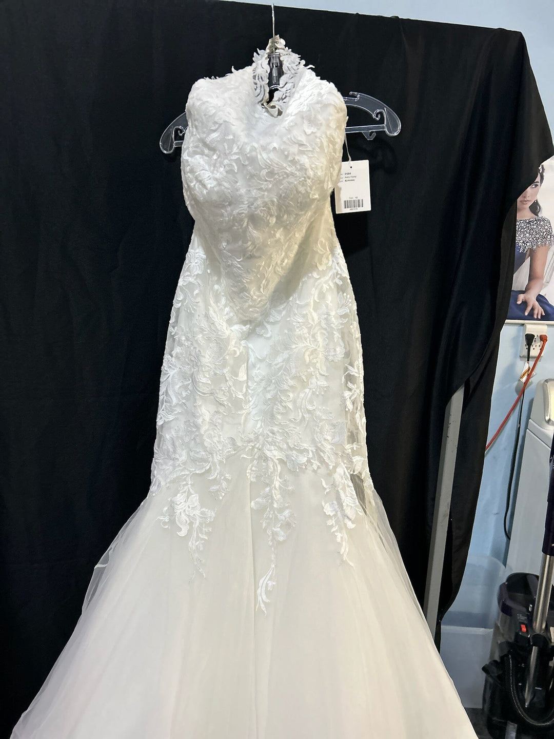 Applique Halter Mermaid Bridal Gown by Adrianna Papell 31284