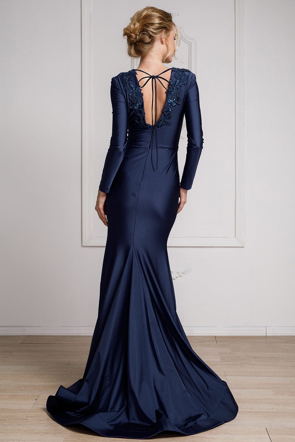 blue lycra dress Blue Stretch Jersey Lycra Iridescent Glitter Crystal Organza Prom Dresses