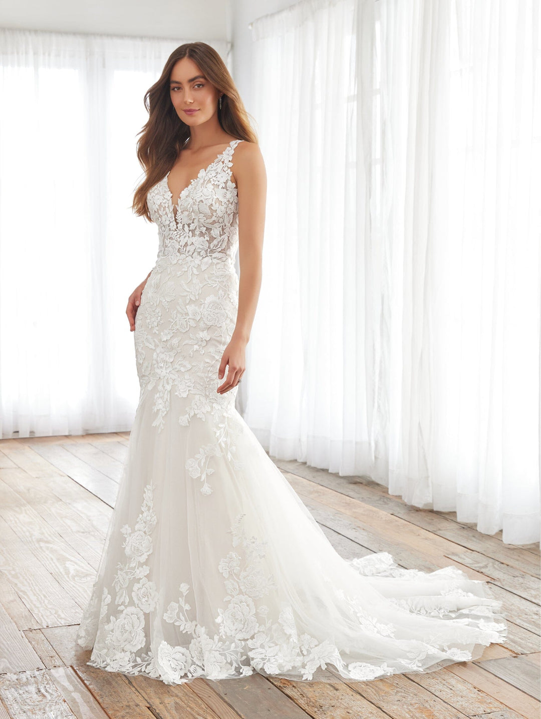 Applique Mermaid Bridal Gown by Adrianna Papell 31235