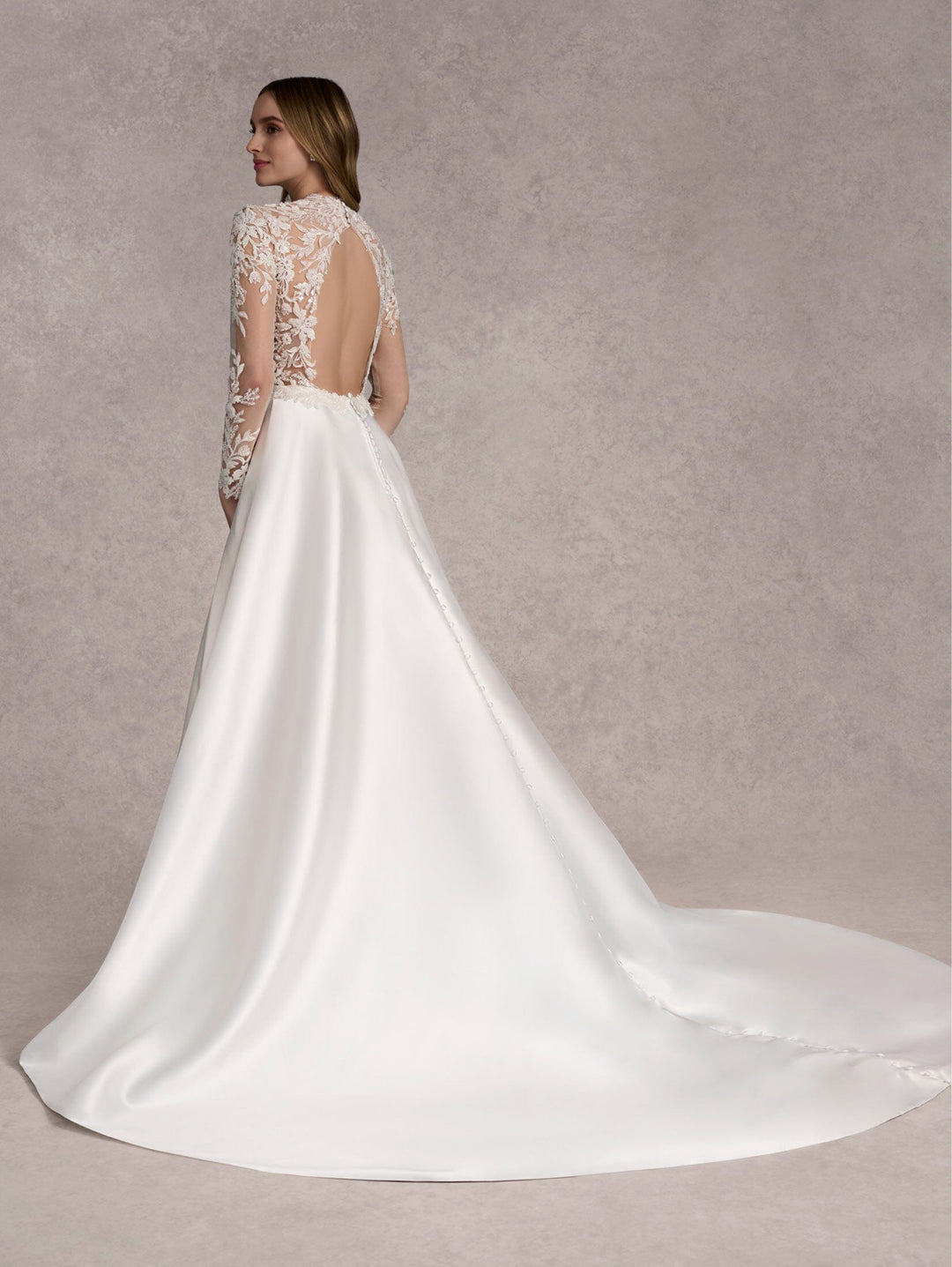 Applique Mikado Slit Bridal Gown by Adrianna Papell 31266