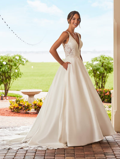 Applique Mikado Wedding Gown by Adrianna Papell 31215