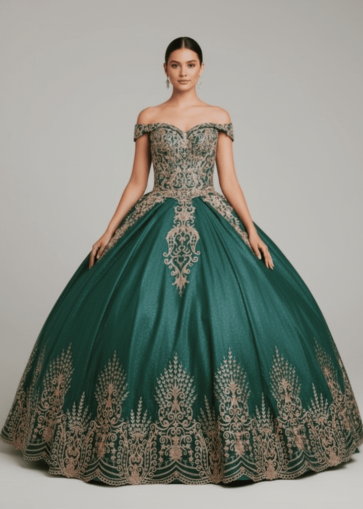 Applique Off Shoulder Ball Gown by Calla KY-72838