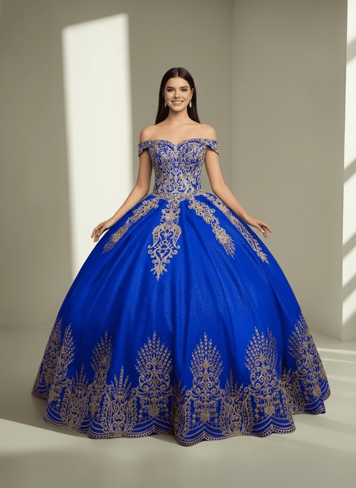 Applique Off Shoulder Ball Gown by Calla KY-72838