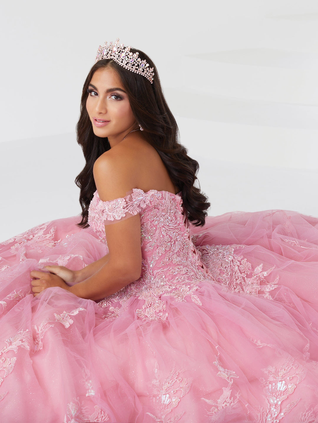 Applique Off Shoulder Quinceanera Dress by Fiesta Gowns 56462