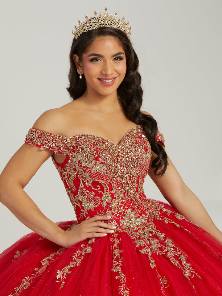 Applique Off Shoulder Quinceanera Dress by Fiesta Gowns 56486