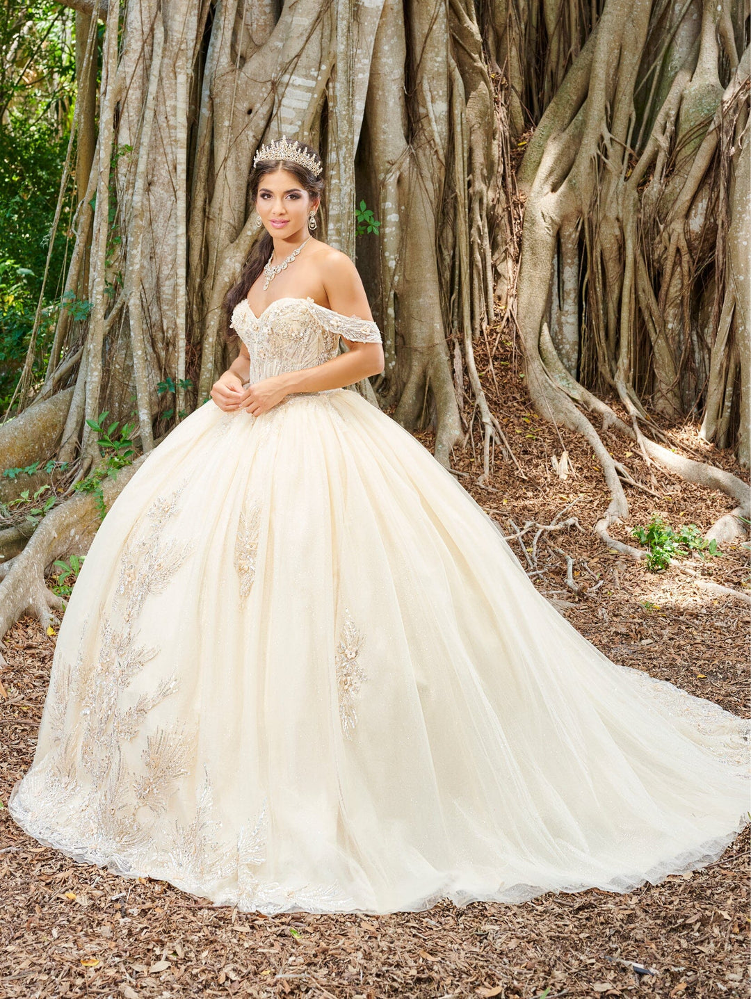 Applique Off Shoulder Quinceanera Dress by Fiesta Gowns 56493