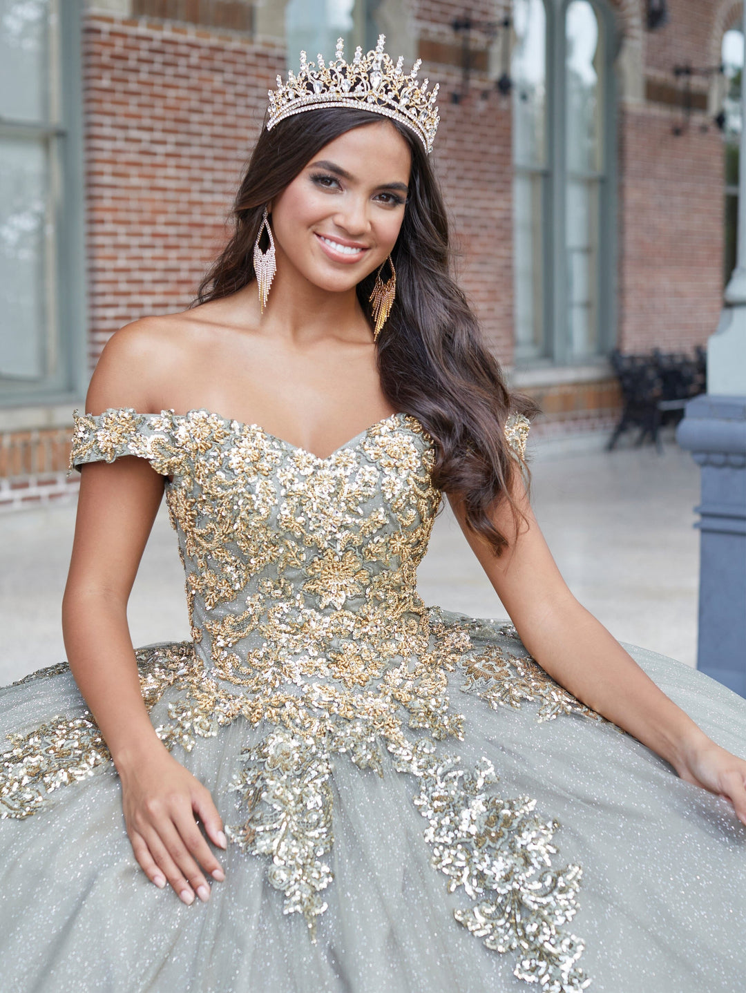 Applique Off Shoulder Quinceanera Dress by House of Wu 26042