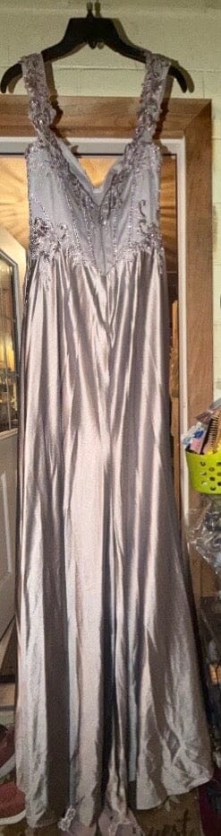 Applique Off Shoulder Slit Gown by Ladivine CD803