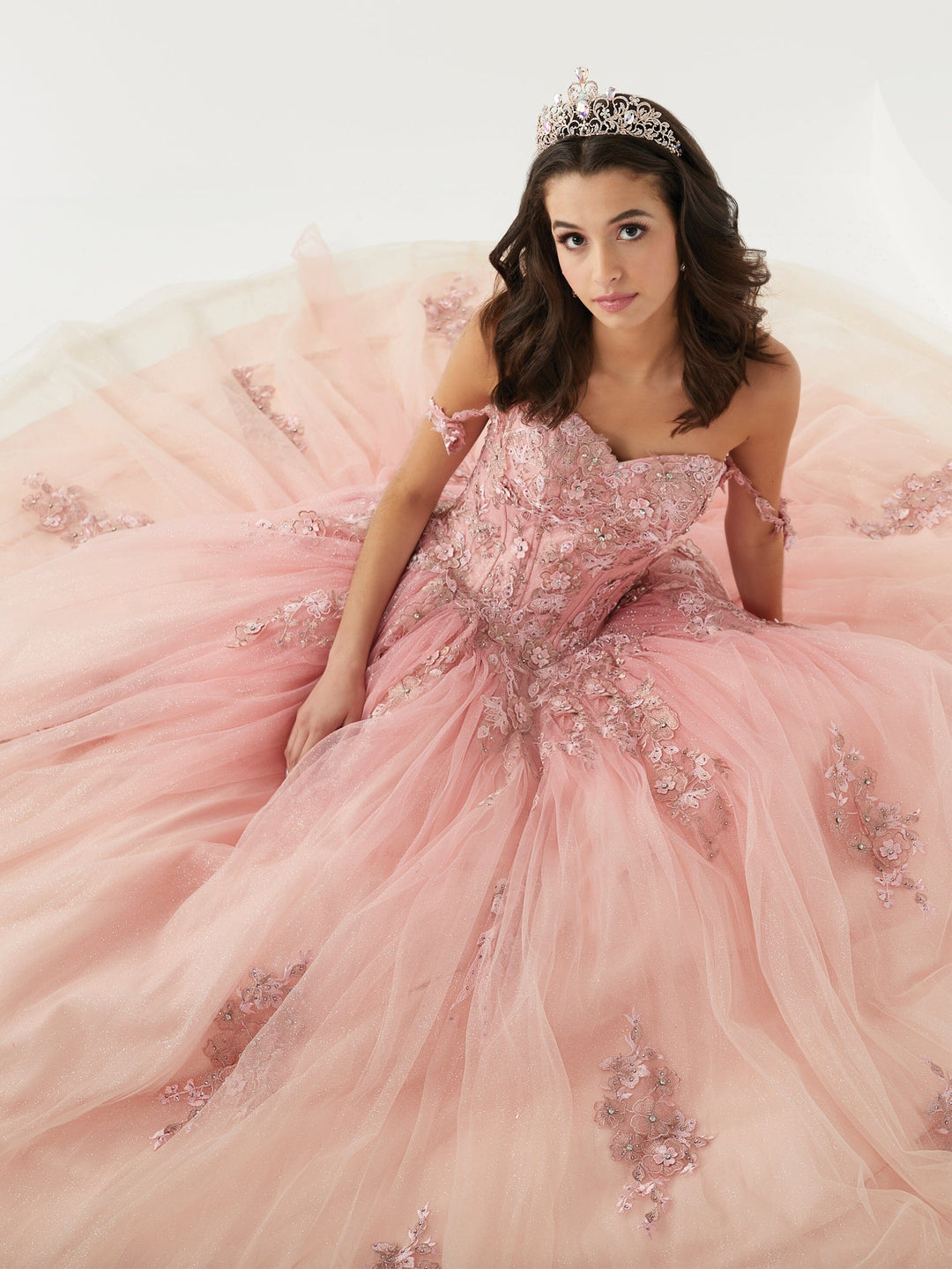 Applique Ombre Quinceanera Dress by Fiesta Gowns 56470