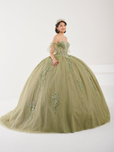 Applique Sheer Corset Quinceanera Dress by Fiesta Gowns 56495