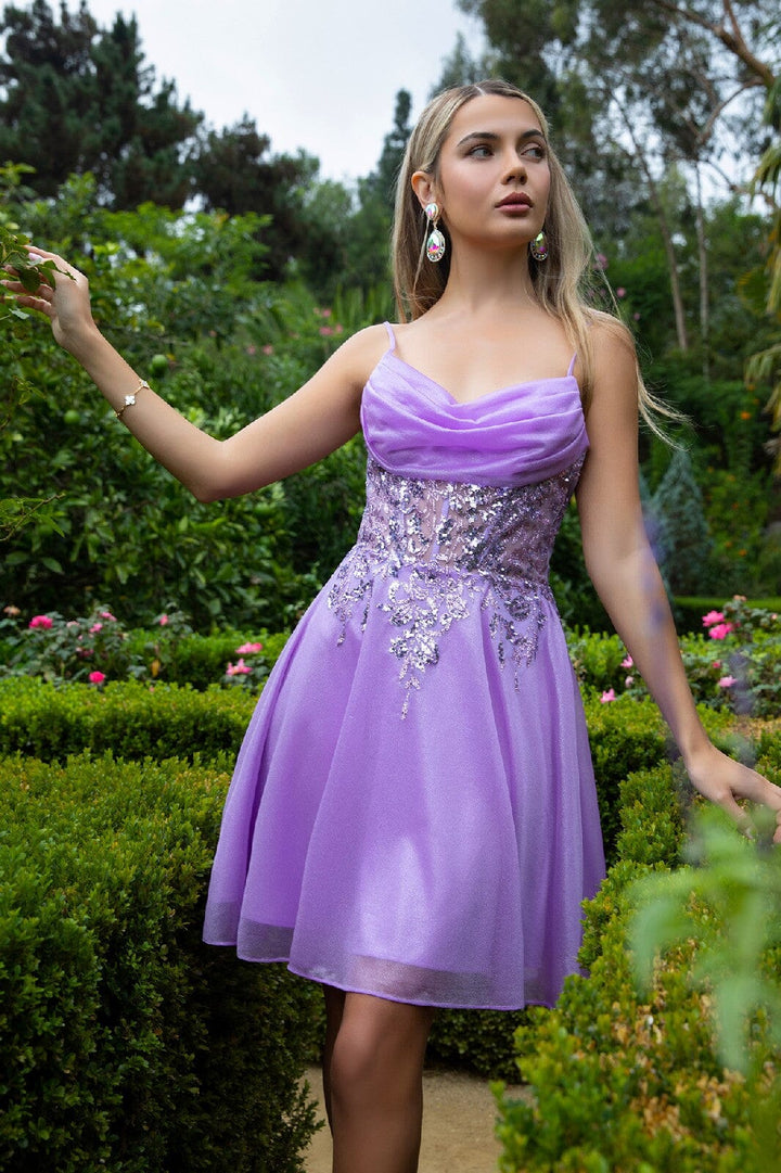 Applique Short Sleeveless Dress by Elizabeth K GS3507