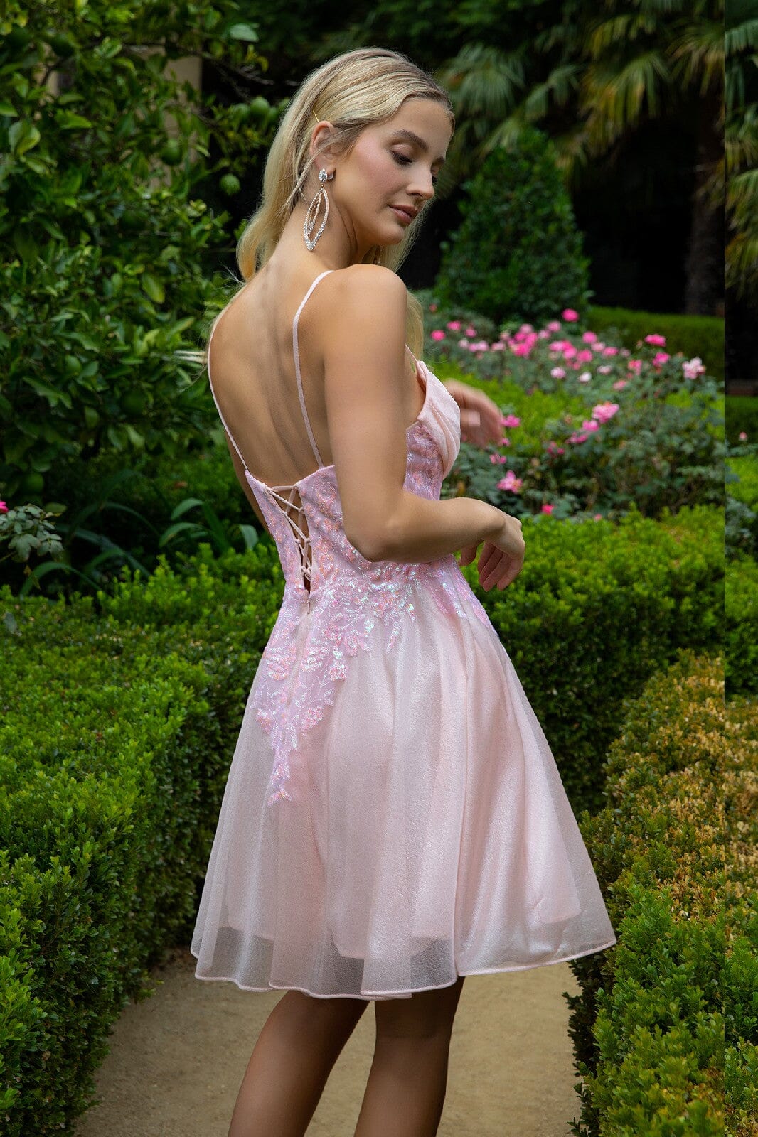 Applique Short Sleeveless Dress by Elizabeth K GS3507