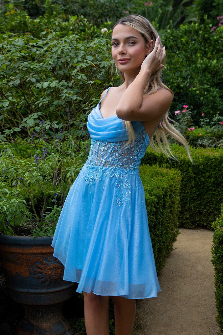 Applique Short Sleeveless Dress by Elizabeth K GS3507