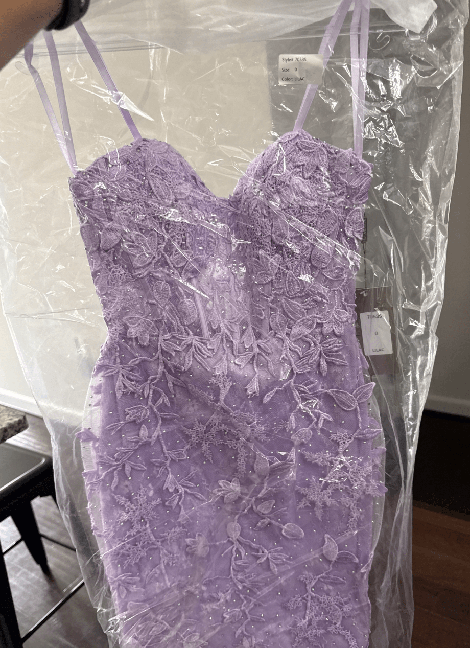 Applique Short Strapless Dress by Amelia Couture 7053S