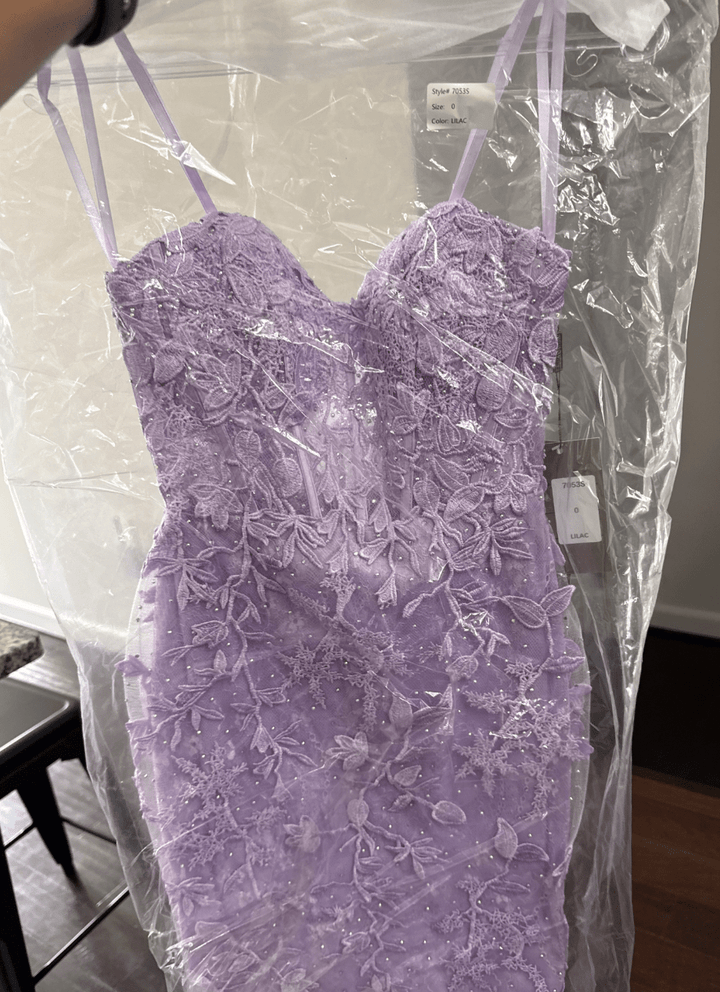 Applique Short Strapless Dress by Amelia Couture 7053S