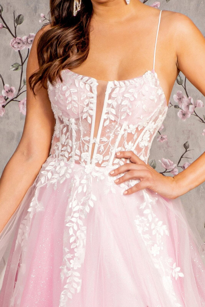 Applique Sleeveless A-line Slit Gown by GLS Gloria GL3249