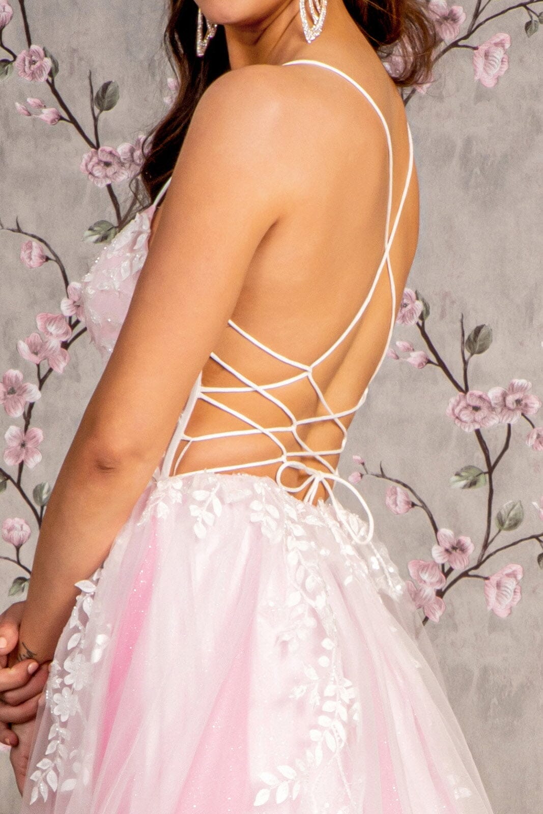 Applique Sleeveless A-line Slit Gown by GLS Gloria GL3249