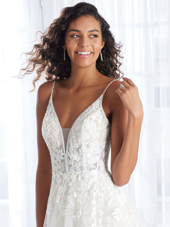 Applique Sleeveless Corset Bridal Gown by Adrianna Papell 31231