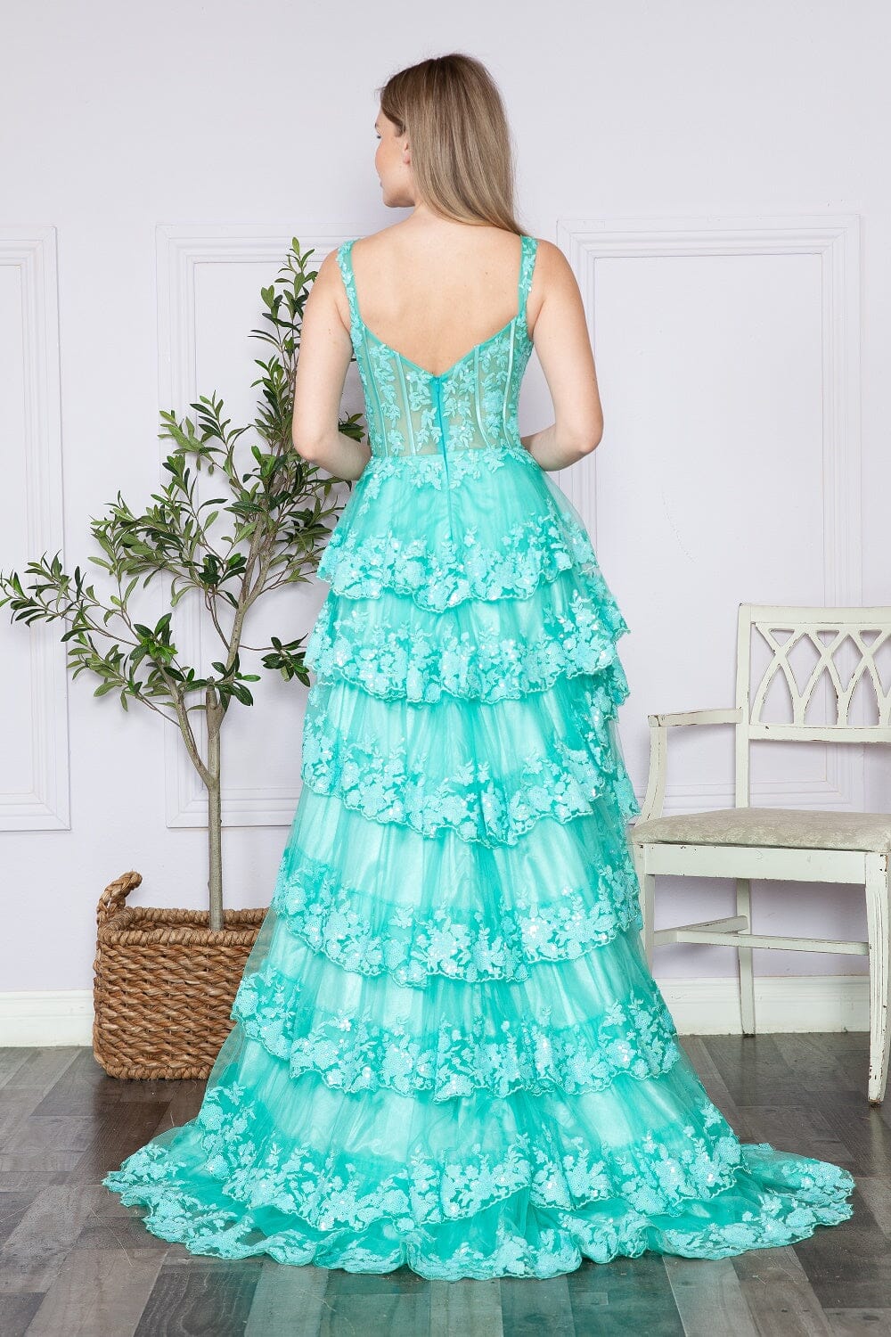 sleeveless layered dress Palm Beach Sleeveless Tiered Maxi Dress XL