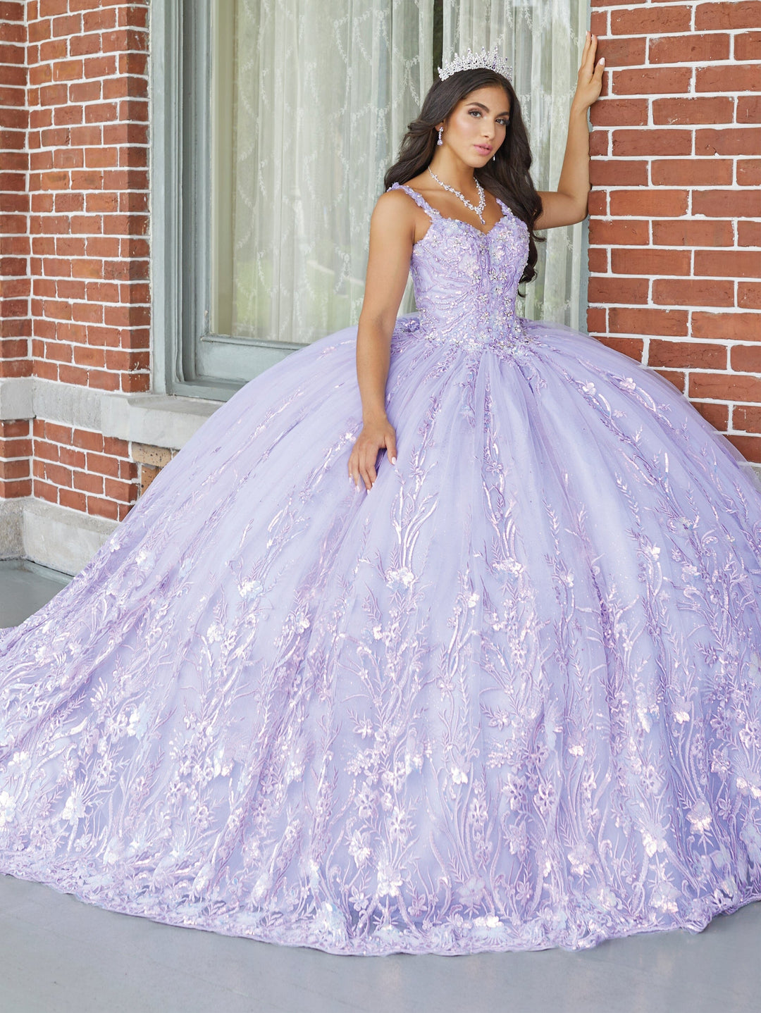 Applique Sleeveless Quinceanera Dress by House of Wu 26050