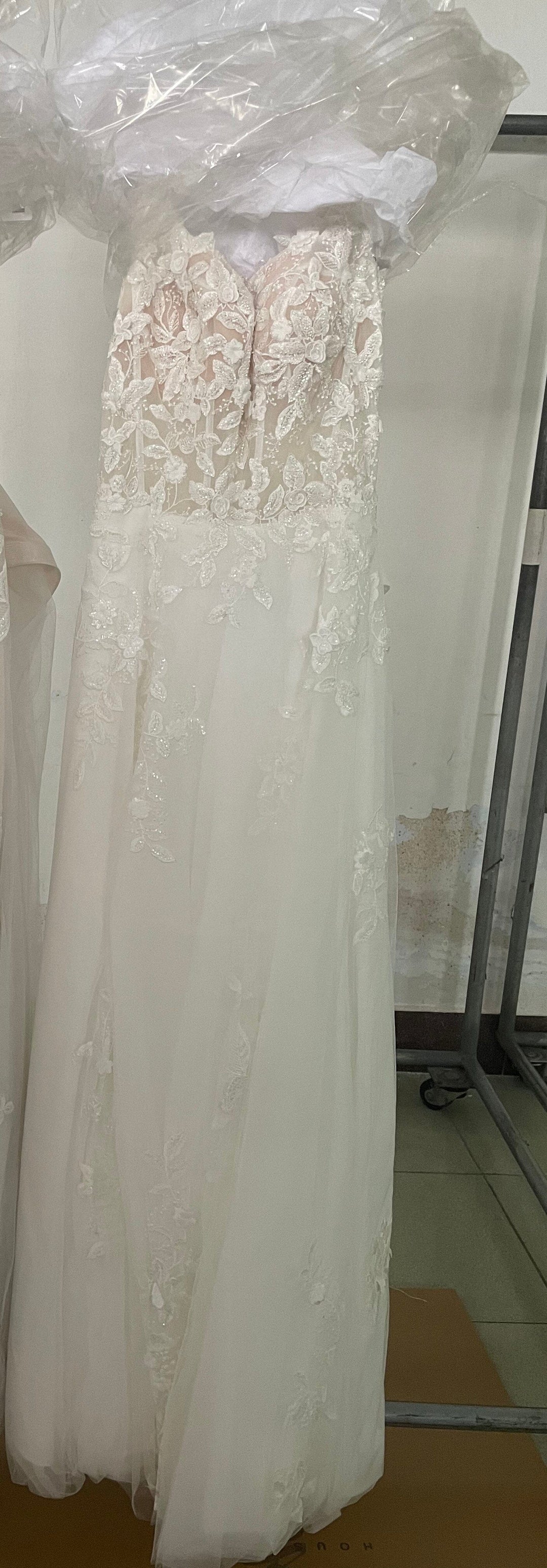 Applique Sleeveless Wedding Gown by Adrianna Papell 31261