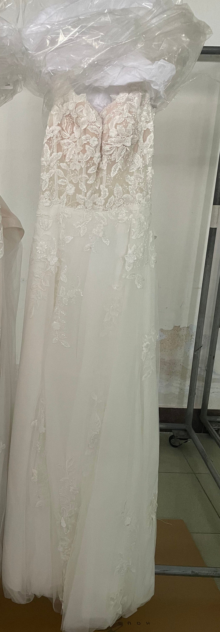 Applique Sleeveless Wedding Gown by Adrianna Papell 31261