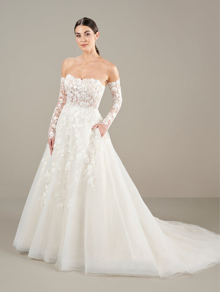 Applique Strapless A-line Bridal Gown by Adrianna Papell 31286