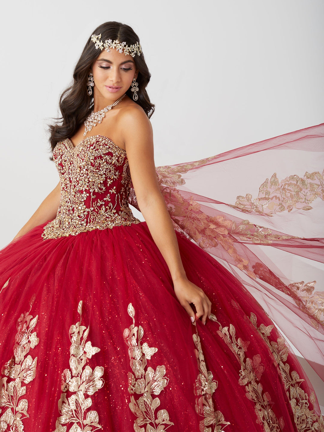 Applique Strapless Quinceanera Dress by Fiesta Gowns 56468