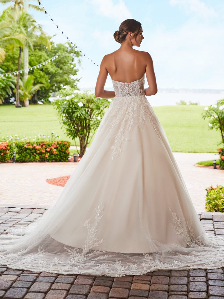 Applique Strapless Wedding Gown by Adrianna Papell 31218