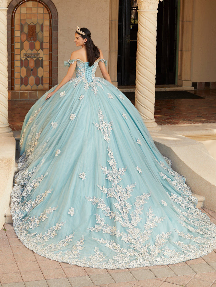 Applique V-Neck Quinceanera Dress by House of Wu 26059
